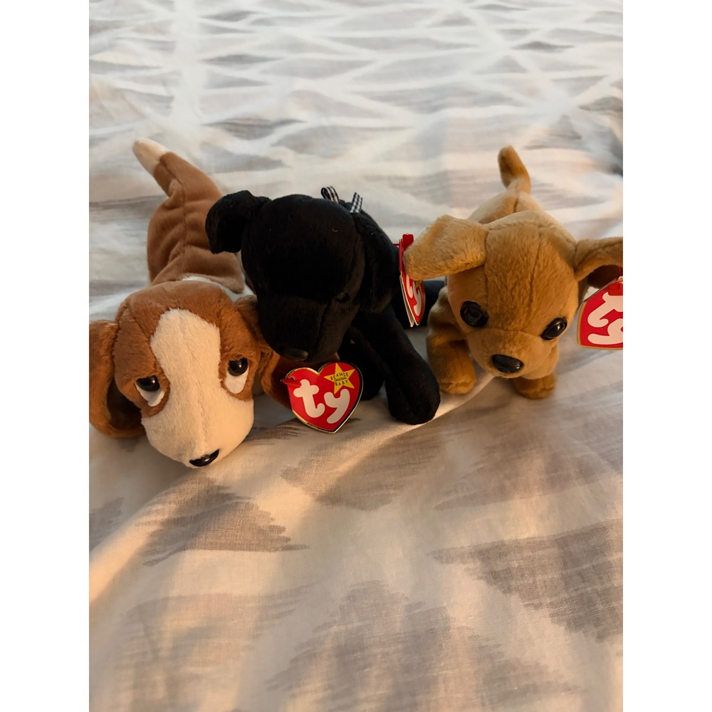 Ty Beanie Babies‎ Dog Lot Basset Hound Black Lab Chihuahua Plush